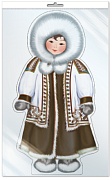 *Ф-9510 ПЛАКАТ ВЫРУБНОЙ А3 В ПАКЕТЕ. Девочка в чукотском костюме (блестки, в индивидуальной упаковке, с европодвесом и клеевым клапаном)