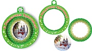 *М-13427 Складной новогодний шарик С Рождеством Христовым (3 элемента) в индивидуальной упаковке