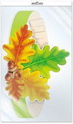 *МА-12079 Маска-ободок. Листья дубовые желто-зеленые (в индивидуальной упаковке с европодвесом и клеевым клапаном) - тема Деревья