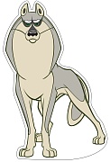 ФМ2-12628 Плакат вырубной А4. Волк Акела из мультфильма Маугли (с блестками в лаке)