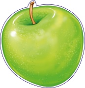 М-14290 Вырубная фигурка. Зеленое яблоко  (УФ-лак)