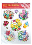 *НМТ1-14483 Набор наклеек А4+ В ПАКЕТЕ. Весенние цветы (УФ-лак, в индивидуальной упаковке, с европодвесом и клеевым клапаном)