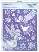*НМТ1-14188 Набор новогодних наклеек на прозрачной пленке А4+. Ангелы (пластизоль, многоразовые, видны с обеих сторон)