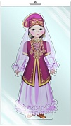 *Ф-9321 ПЛАКАТ ВЫРУБНОЙ А3 В ПАКЕТЕ. Девочка в татарском костюме (блестки, в индивидуальной упаковке, с европодвесом и клеевым клапаном)