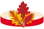 МА-12080 Маска-ободок. Листья дубовые красно-желтые (УФ-лак) - тема Деревья