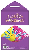КДС2-17630 Конверт для денег на склейке. С днём рождения! (золотая фольга)
