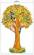*Ф-15211 ПЛАКАТ ВЫРУБНОЙ А3 В ПАКЕТЕ. Яблоня осенняя с яблоками (двухсторонний, в индивидуальной упаковке, с европодвесом и клеевым клапаном) - тема Деревья