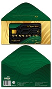 КДС2-17130 Конверт для денег на склейке. GOLD CARD (без текста, золотая фольга)