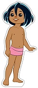 ФМ2-12625 Плакат вырубной А4. Маугли из мультфильма Маугли (с блестками в лаке)