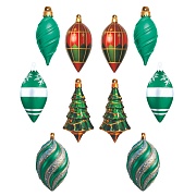 *КМ-17908 Комплект украшений со скотчем. Елочные игрушки (10 шт.: 5 видов по 2 шт.)