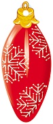 М-13002 Вырубная фигурка. Сосулька красная - новогодняя игрушка. Двухсторонняя (блестки в лаке, 100х40) (4+4, двусторонняя)