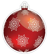 М-16653 Вырубная фигурка. Новогодний шар на елку (двухстороняя, ВД-лак) М-16653 Вырубная фигурка. Новогодний шар на елку (двухстороняя, ВД-лак)