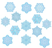 *КБ-17082 Комплект для оформления интерьера. Снежинки (7 видов: 4 вида по 2 шт, 2 вида по 1 шт. и 1 вид по 3 шт.)