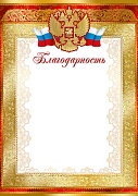 Ш-15826 Благодарность с Российской символикой А4 (для принтера, бумага мелованная 150 г