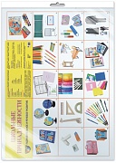 *Демонстрационный плакат СУПЕР А2 Школьные принадлежности (в индивидуальной упаковке с европодвесом и клеевым клапаном)