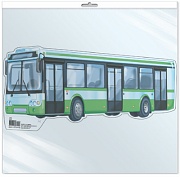 *ФМ1-10413 ПЛАКАТ ВЫРУБНОЙ А4 В ПАКЕТЕ. Машина автобус (УФ-лак, в индивидуальной упаковке, с европодвесом и клеевым клапаном)
