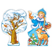 *КБ-17870 Комплект для оформления интерьера со скотчем. Новогодний лес (2 плаката А3)