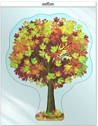 *Ф-8736 ПЛАКАТ ВЫРУБНОЙ А3 В ПАКЕТЕ. Клен осенний (с уф-лаком в индивидуальной упаковке с европодвесом и клеевым клапаном)