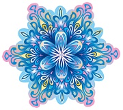 М-14820 Вырубная фигурка. Снежинка (с блестками в лаке) - группа Снежинки