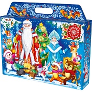 *Новогодний подарок в чемоданчике ЗОДИАК для девочки (20 предметов: 8 книг, 2 комплекта украшений, 5 фигурок, 2 набора наклеек, грамота, письмо Деду Морозу)