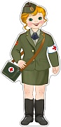 Ф-13211 Плакат вырубной А3. Санитарка (блестки в лаке)