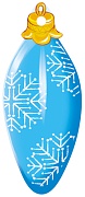 М-13003 Вырубная фигурка. Сосулька синяя - новогодняя игрушка. Двухсторонняя (блестки в лаке, 100х40) (4+4, двусторонняя)