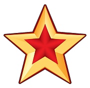 М-13225 Вырубная фигурка. Звезда патриотическая пятиконечная золотоя (УФ-лак)