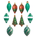 *КМ-17908 Комплект украшений со скотчем. Елочные игрушки (10 шт.: 5 видов по 2 шт.)