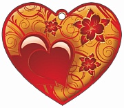 М-10223 Сердечко одинарное. Без названия (Красная фольга)