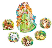*КБ-17431 Комплект для оформления интерьера со скотчем. Лето чудесное (фигурный плакат А3 и 5 фигур зверей А4)
