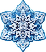 ФМ1-17421 Плакат вырубной А4. Снежинка (двухсторонний, ВД-лак) - группа Снежинки
