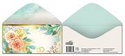 КДС2-16175 Конверт для денег на склейке. Свадебный. Без текста. (цветы, кольца, золотая фольга)