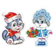 *КБ-17863 Комплект для оформления интерьера со скотчем. Новогодние зверята (2 плаката А3)