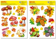 *КБН-14310 Комплект декоративных наклеек формата А4+ Дары Осеннего Леса	