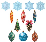 *КБ-17755 Комплект для оформления интерьера. Новогодние игрушки (12 фигур)
