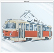 *ФМ1-10415 ПЛАКАТ ВЫРУБНОЙ А4 В ПАКЕТЕ. Машина трамвай (УФ-лак, в индивидуальной упаковке, с европодвесом и клеевым клапаном)