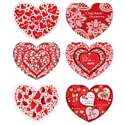 *ВА-15020 Комплект больших валентинок (6 шт., выборочный УФ-лак)