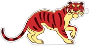 ФМ2-12624 Плакат вырубной А4. Тигр Шерхан из мультфильма Маугли (с блестками в лаке)