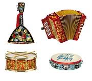 *КБ-15768 Комплект для оформления интерьера. Музыкальные инструменты (4 вида формата А3)