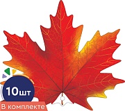 *КМ-16736 Набор украшений на скотче. Листочки. Клен красный (10 шт. в наборе) 