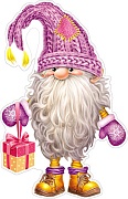 ФМ1-16570 Плакат вырубной А4. Гномик с подарком (двухсторонний, ВД-лак) ФМ1-16570 Плакат вырубной А4. Гномик с подарком (двухсторонний, ВД-лак)