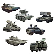 *КМ-17982 Комплект для оформления интерьера со скотчем. Военная техника (7 шт.)