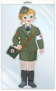 *Ф-13211 ПЛАКАТ ВЫРУБНОЙ А3 В ПАКЕТЕ. Санитарка (блестки, в индивидуальной упаковке, с европодвесом и клеевым клапаном)