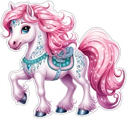 ФМ1-17491 Плакат вырубной А4. Лошадка (двухсторонний, ВД-лак)