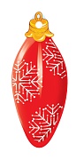 М-16993 Вырубная фигурка. Сосулька красная - новогодняя игрушка. Двухсторонняя (100х42)