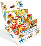 *КБ-14648 Набор детских мини-открыток в ассортименте. 100 шт. в шоу-боксе: 10 видов по 10 шт.