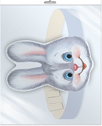 *МА-7976 Маска-ободок В ПАКЕТЕ. Зайчик (в индивидуальной упаковке, с европодвесом и клеевым клапаном) - группа Животные