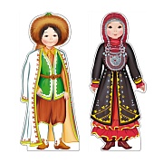 *КБ-18065 Комплект для оформления интерьера со скотчем. Народы России. Башкиры (2 плаката А4, блестки в лаке)