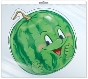 *ФМ-11214 ПЛАКАТ ВЫРУБНОЙ А4 В ПАКЕТЕ. Арбуз (блестки, в индивидуальной упаковке, с европодвесом и клеевым клапаном)