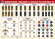 ПЛ-17372 Плакат А2 ЛАМИНИРОВАННЫЙ. Воинские звания и знаки различия